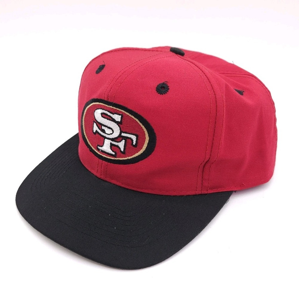 Vintage San Francisco 49ers Logo 7 Snapback NFL Football Hat Red Black Cap